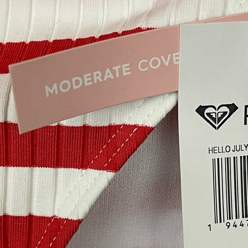 Roxy Hello July Tie String Red and White Ruffled Bikini Bottom Size L NWT - Picture 10 of 12